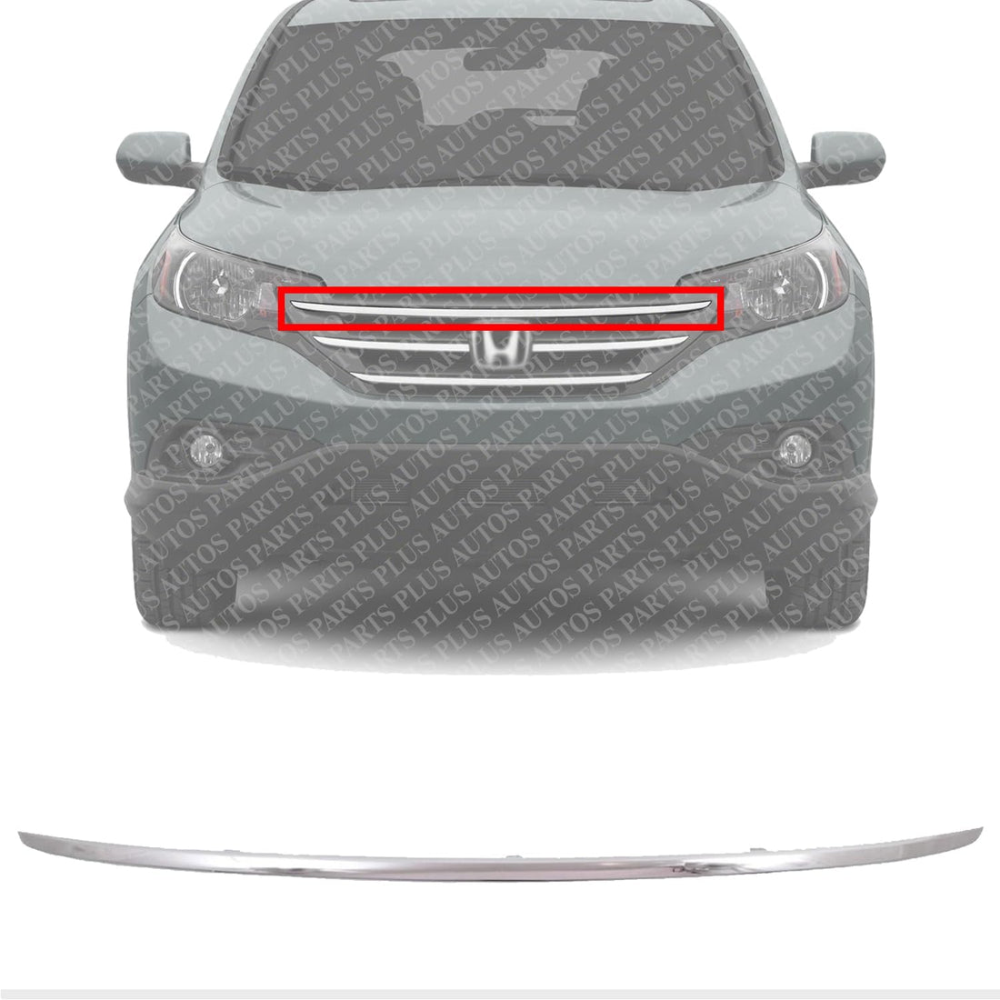 Front Upper Grille Molding Chrome Steel Direct Replacement Compatible With 2012-2014 Honda CR-V HO1217107 71122T0GA01