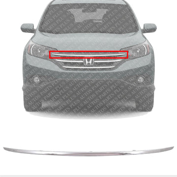 Front Upper Grille Molding Chrome Steel Direct Replacement Compatible With 2012-2014 Honda CR-V HO1217107 71122T0GA01