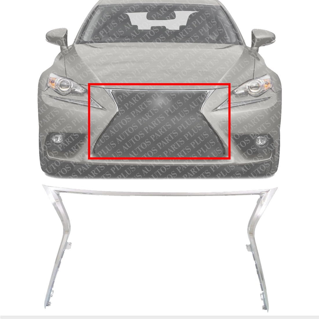 Front Grille Molding Chrome Direct Replacement Compatible With 2014-2016 Lexus IS200T / IS250 / IS300 / IS350 LX1202105 5271153061