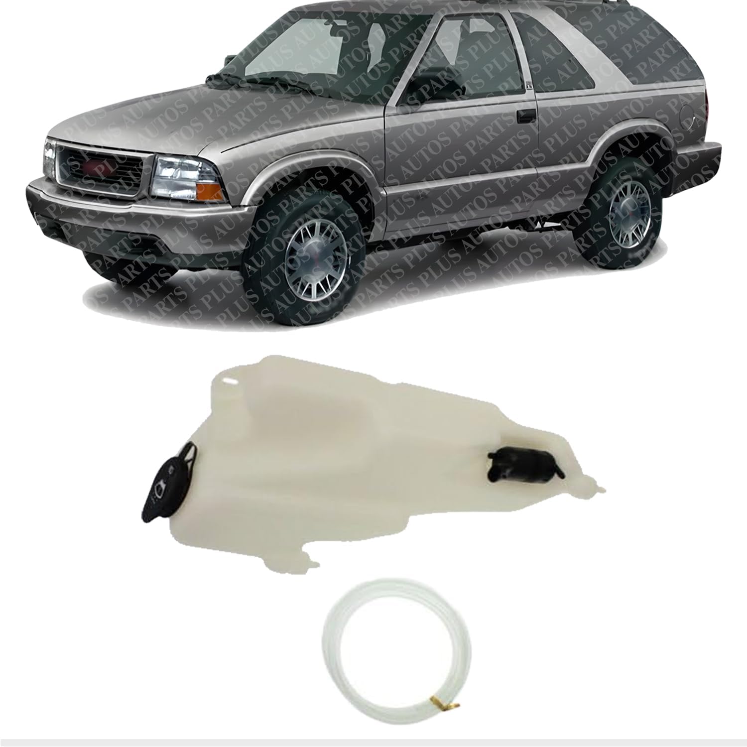 Front Washer Reservoir With Pump & Cap Direct Replacement Compatible With 1994-2004 Chevrolet S10 / 1995-2005 Blazer GM1288139 12362264-PFM
