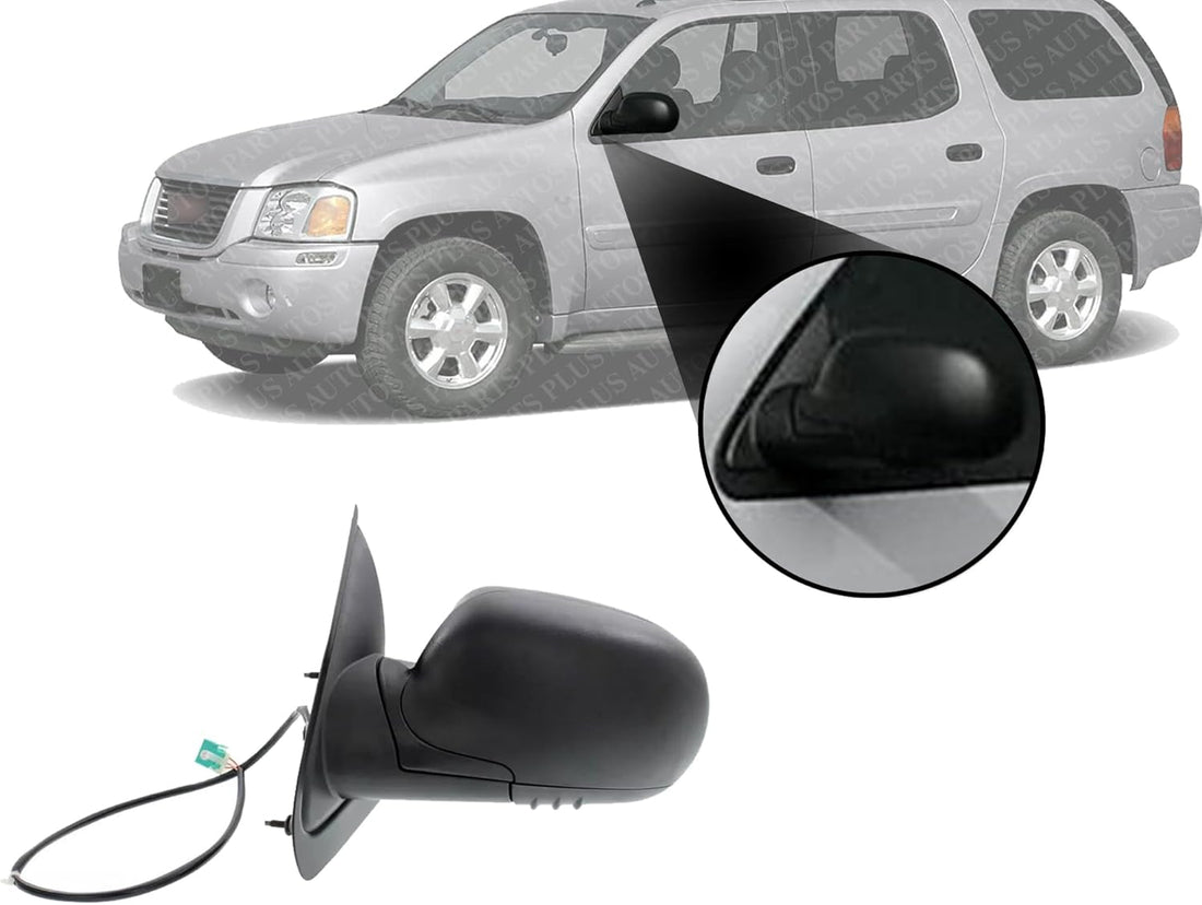 Front Power Mirror Manual Folding Non-Heated Left Driver Side Direct Replacement Compatible With 2006-2009 GMC Envoy GM132042915808571