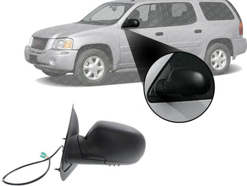 Front Power Mirror Manual Folding Non-Heated Left Driver Side Direct Replacement Compatible With 2006-2009 GMC Envoy GM132042915808571