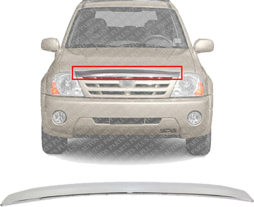 Front Grille Upper Molding Chrome Direct Replacement Compatible With 2001-2005 Suzuki Grand Vitara SZ1217103 7211265D100PG