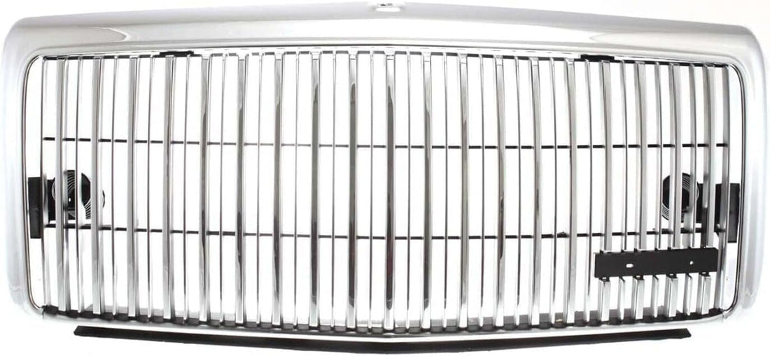 Front Grille Assembly Chrome Shell And Insert Plastic With Emblem Provision Direct Replacement Compatible With 1995-1997 Lincoln Town Car FO1200333 F5VY8200A