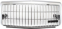 Front Grille Assembly Chrome Shell And Insert Plastic With Emblem Provision Direct Replacement Compatible With 1995-1997 Lincoln Town Car FO1200333 F5VY8200A