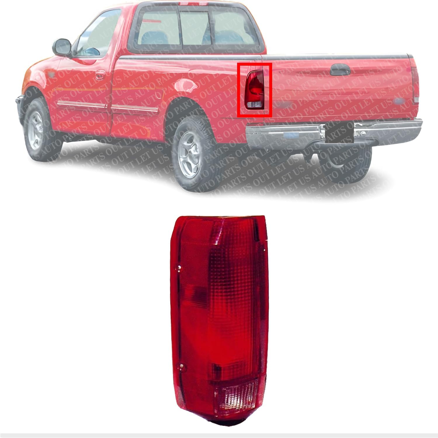 Tail Light Left Driver Side Direct Replacement Compatible With 1990-1997 Ford F- Series FO2800106 E9TZ13405C