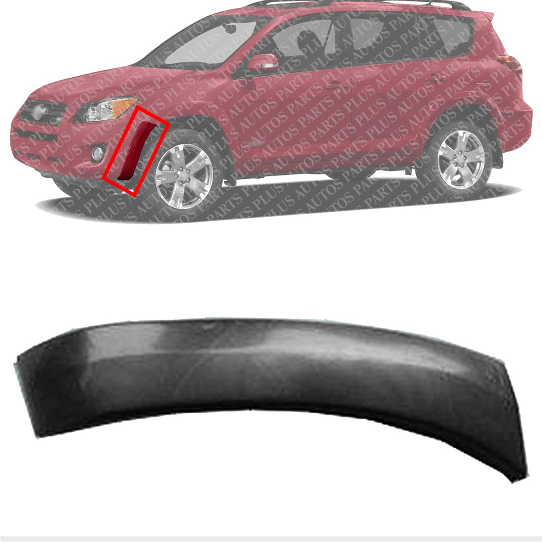 Front Bumper End Extension Primed Left Driver Side Direct Replacement Compatible With 2009-2012 Toyota RAV4 TO1004175 521130R901