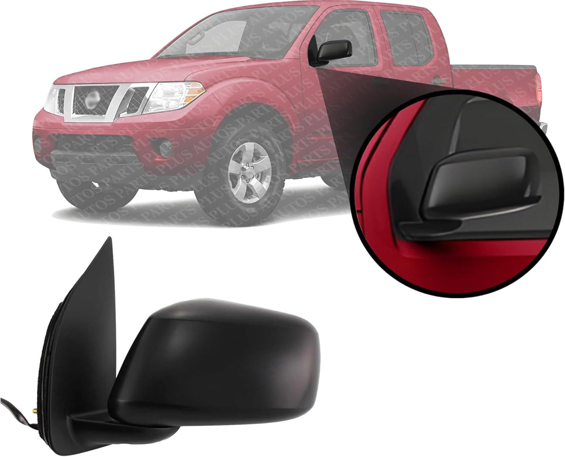 Front Power Mirror Manual Folding Non-Heated Textured Plastic Left Driver Side Direct Replacement Compatible With 2005-2021 Nissan Frontier NI1320153 963029BC9B