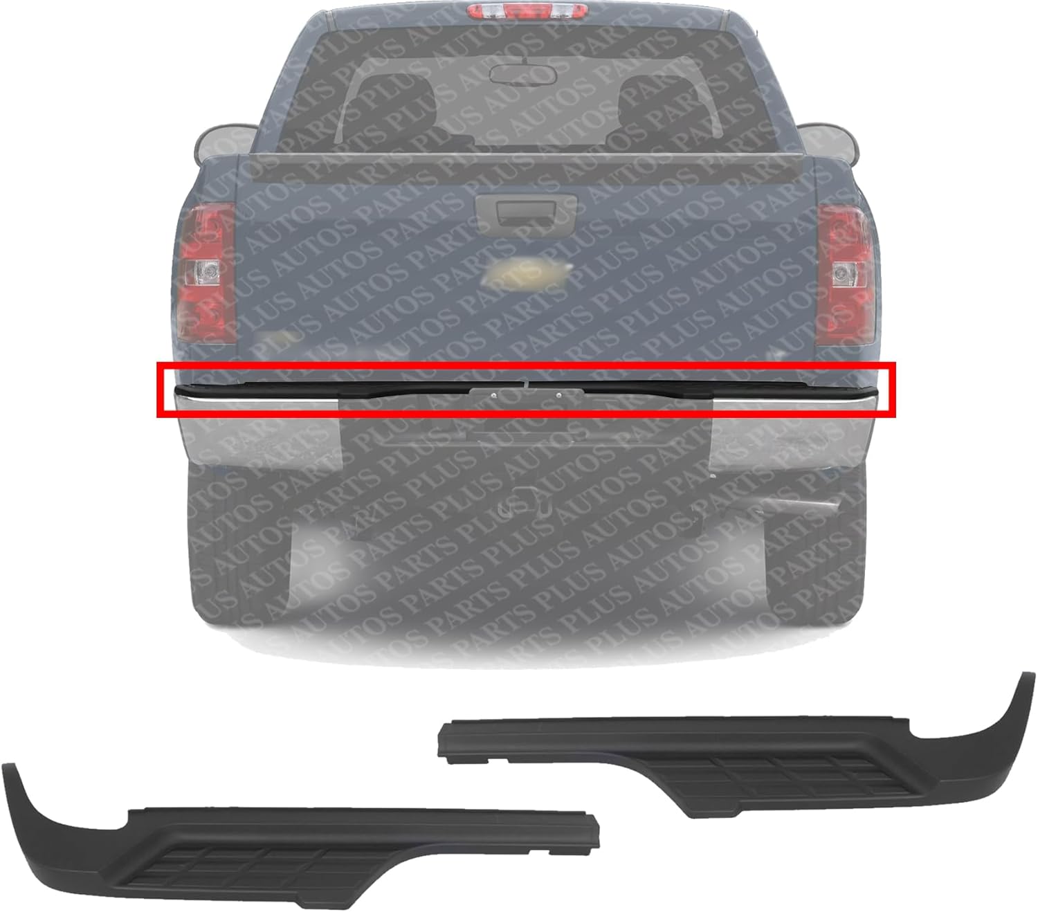 Set Of 2 Rear Bumper Outer Step Pad Left Driver & Right Passenger Side Direct Replacement Compatible With 2007-2014 Chevrolet Silverado/GMC Sierra 2500HD 3500HD GM1191127