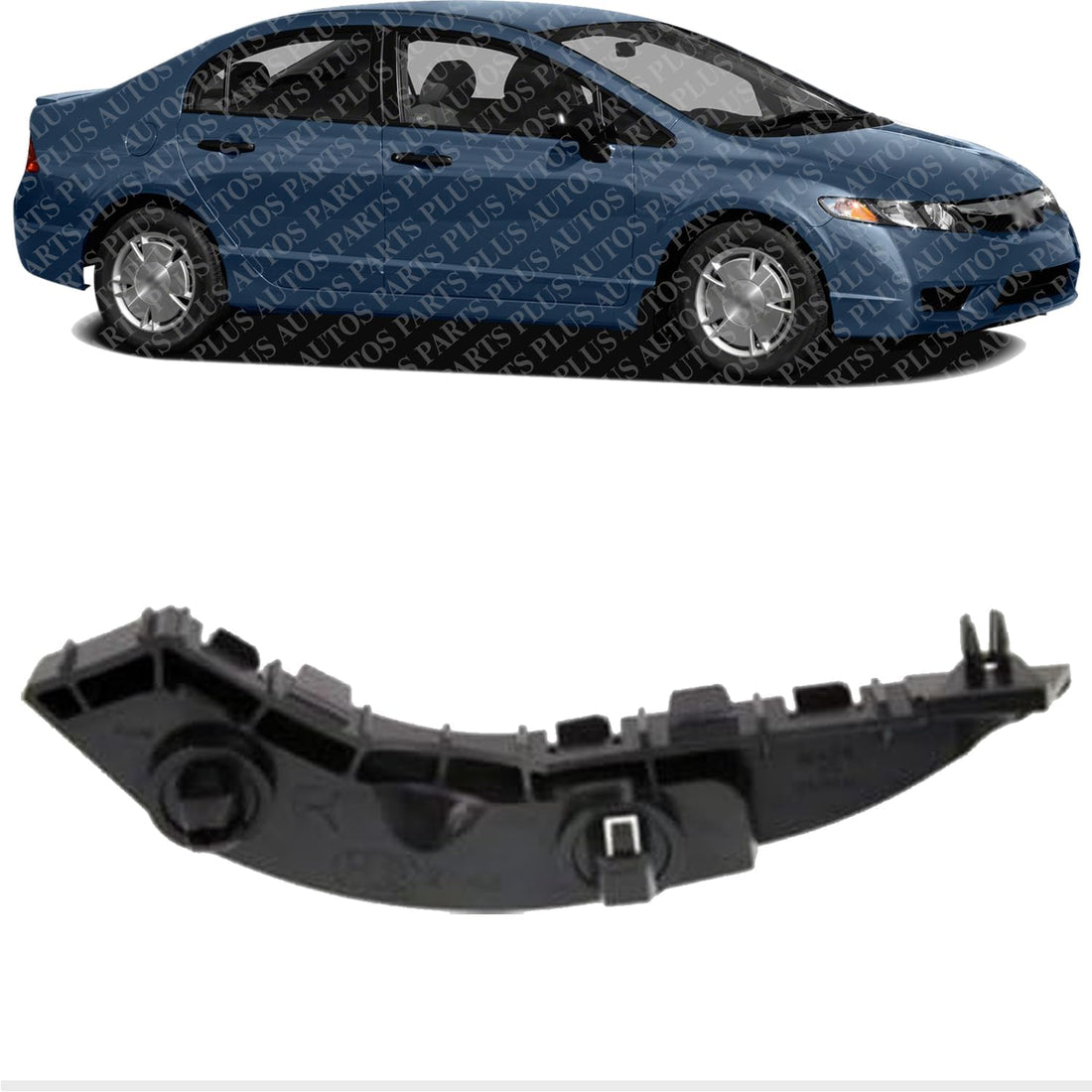 Front Bumper Bracket Plastic Right Passenger Side Direct Replacement Compatible With 2006-2011 Honda Civic HO1043114 71193SNAA02