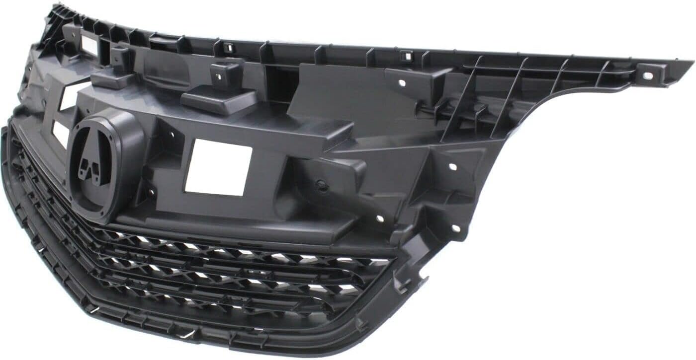 Front Grille Bar Cover + Frame Shell And Insert Primed + Upper & Lower Moldings Left Driver & Right Passenger Side Direct Replacement Compatible With 2012-2014 Acura TL AC1200120
