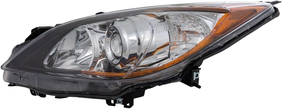Set Of 2 Front Head Light Assembly Plastic Lens And Housing Left Driver & Right Passenger Side Direct Replacement Compatible With 2010-2013 Mazda 3 MA2518130 MA2519130