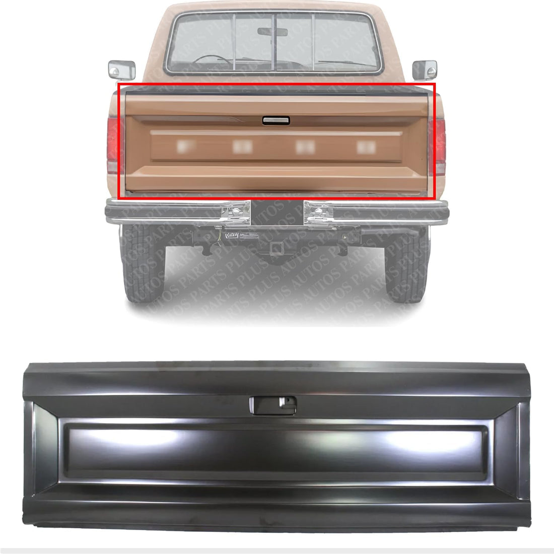 Tailgate Fleetside Steel Direct Replacement Compatible with 1980-1986 Ford F-Series FO1900103 EOTZ9940700A