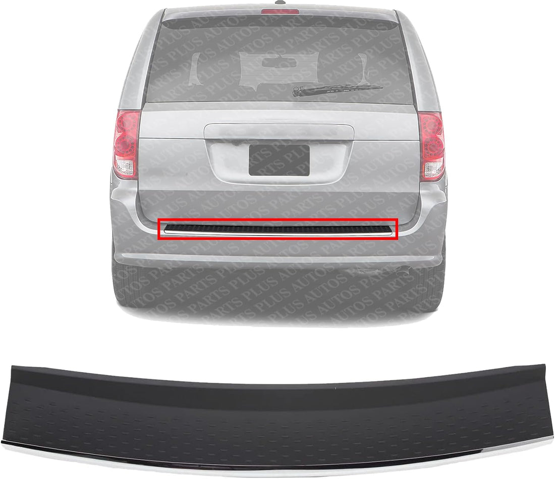 Rear Bumper Step Pad Chrome Trim Plastic Direct Replacement Compatible With 2011-2016 Chrysler Town & Country / 2011-2020 Dodge Grand Caravan CH1191114 68125729AB