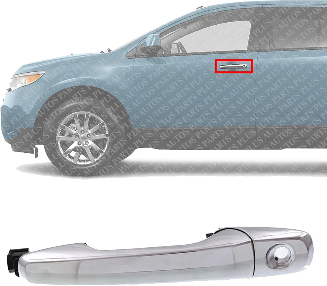 Front Exterior Door Handle Chrome Left Driver Side Direct Replacement Compatible with 2011-2014 Ford Edge / 2011-2017 Explorer BB5Z7822404BA BA1Z78218A14A