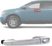 Front Exterior Door Handle Chrome Left Driver Side Direct Replacement Compatible with 2011-2014 Ford Edge / 2011-2017 Explorer BB5Z7822404BA BA1Z78218A14A