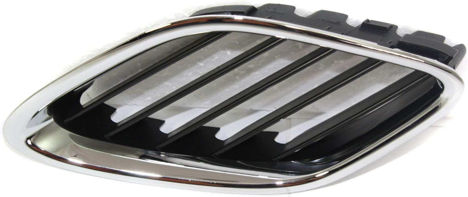 AUTOS PARTS PLUS Set Of 3 Front Center Grille + Left Driver & Right Passenger Side Chrome Shell & Black Insert Direct Replacement Compatible With 2003-2007 Saab 9-3 SB1200103 SB1200104 SB1200102