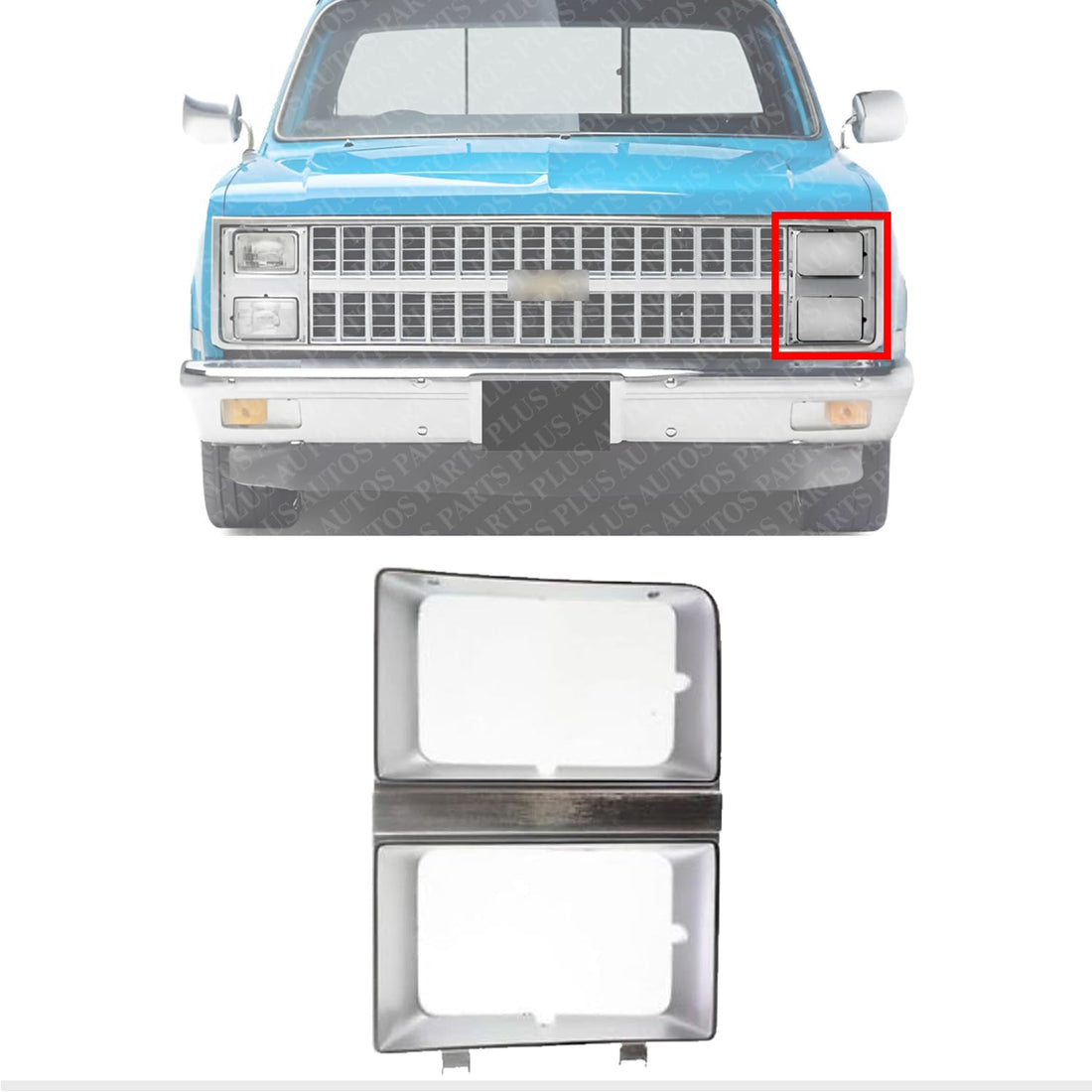Front Head light Door Bezel Left Driver Side Direct Replacement Compatible With 1981-1982 Suburban/C-K Series GM2512106 14021353