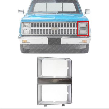 Front Head light Door Bezel Left Driver Side Direct Replacement Compatible With 1981-1982 Suburban/C-K Series GM2512106 14021353