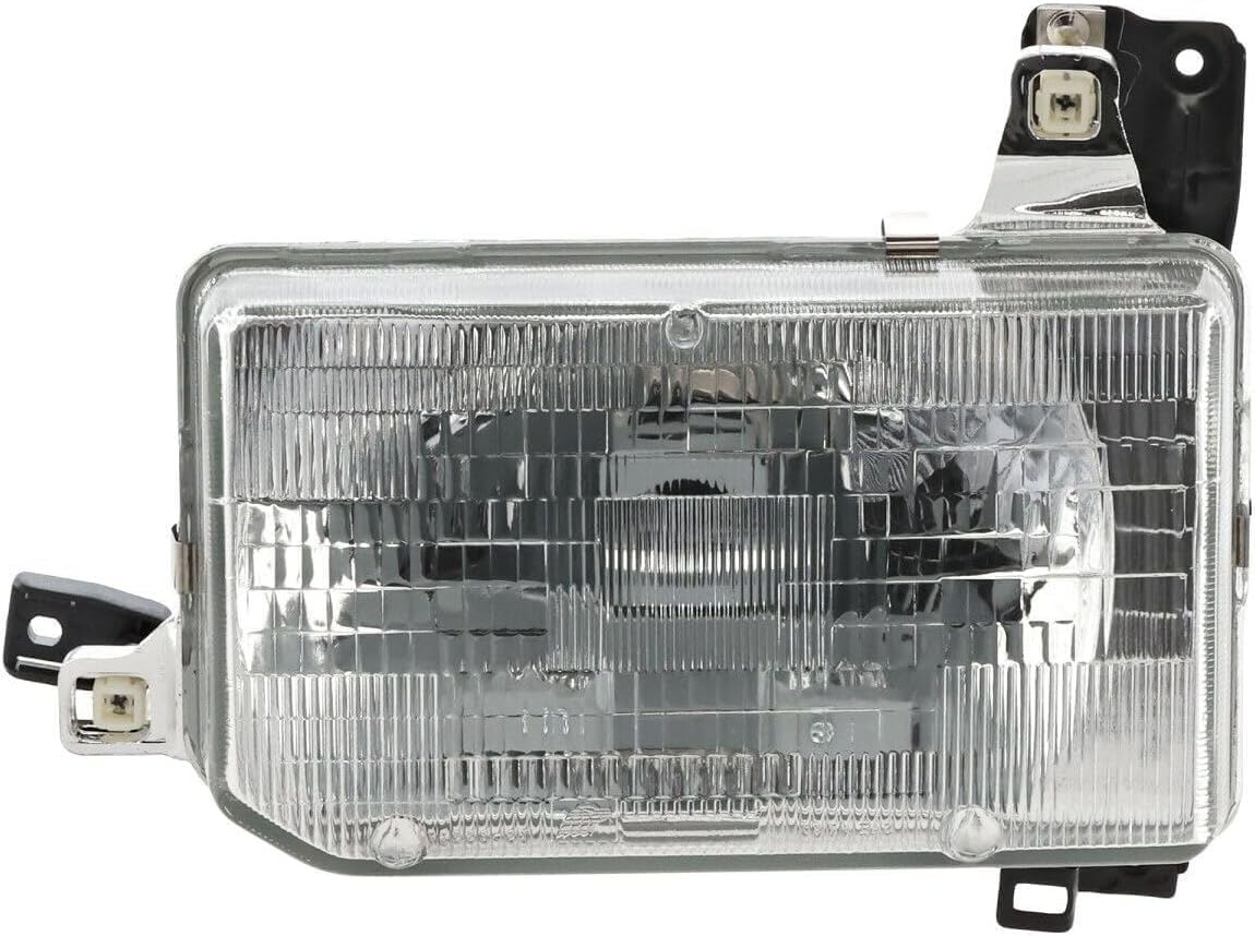 Set Of 2 Front Head Light Assembly Plastic Left Driver & Right Passenger Side Direct Replacement Compatible With 1987-1995 Nissan Pathfinder NI2503104 NI2502104 B601041G00 B606041G00