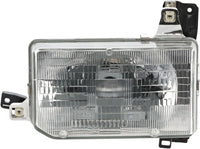 Set Of 2 Front Head Light Assembly Plastic Left Driver & Right Passenger Side Direct Replacement Compatible With 1987-1995 Nissan Pathfinder NI2503104 NI2502104 B601041G00 B606041G00