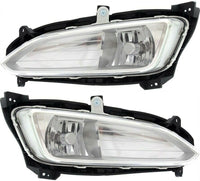 Front Bumper Cover Primed + Valance + Grille + Center Molding + Skid Plate + Fog Lights + Trim Left & Right Side Direct Replacement Compatible With 2013-2016 Hyundai Santa Fe Sport