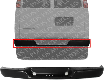 Rear Bumper Face Bar Only Primed Steel Direct Replacement Compatible With 2003-2012 Chevrolet Express/GMC Savana 1500/2003-2023 2500 3500 GM1102553 25962241