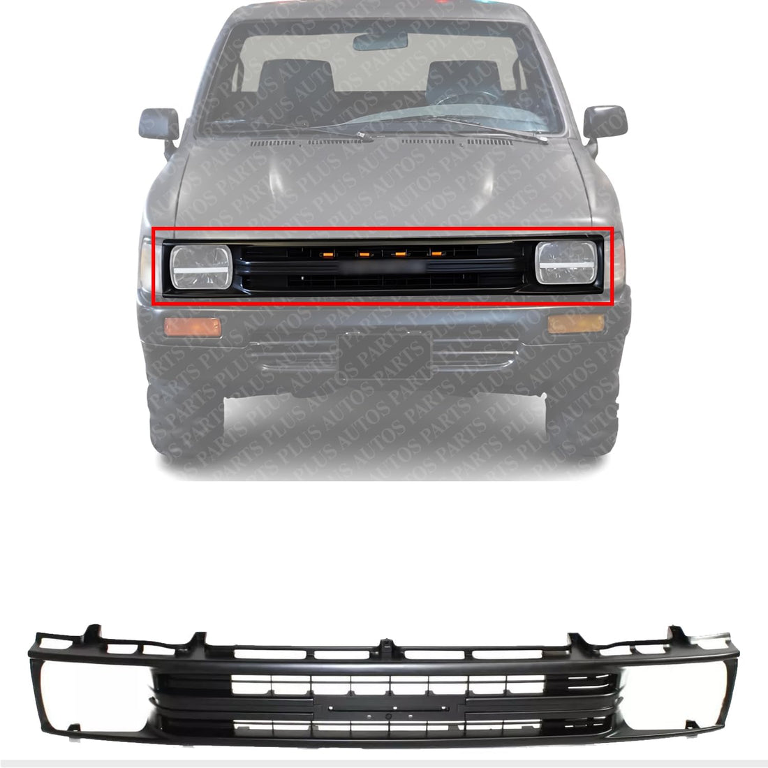 Front Grille Primed Shell And Insert Direct Replacement Compatible With 1989-1991 Toyota Pickup TO1200134 5311189131