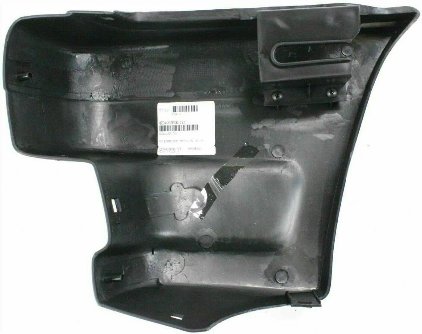 Front Bumper End Cap Plastic Primed Right & Left Side without Molding Holes Direct Replacement Compatible With Mazda B2000 1986-1987 / Mazda B2200 B2600 1987-1989 MA1005112 MA1004104
