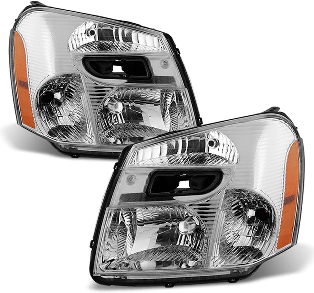Set Of 2 Front Head Light Left Driver & Right Passenger Side Direct Replacement Compatible With 2005-2009 Chevrolet Equinox GM2503254 GM2502254 15888058 15888059