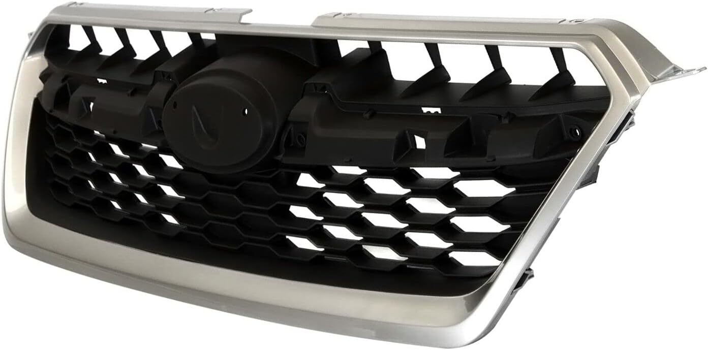 Front Grille Assembly Silver Shell With Black Insert Plastic Direct Replacement Compatible With 2012-2014 Subaru Impreza SU1200145 91122FJ010
