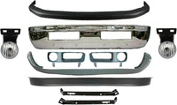 Front Bumper Chrome + Upper & Lower Cover + Valance Textured + Brackets + Fog Light + Bezels Left & Right Side Direct Replacement Compatible With 94-01 Dodge Ram 1500/94-02 2500 3500
