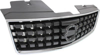 Front Grille Chrome Shell With Painted Dark Silver Black Insert Plastic Direct Replacement Compatible With 2008-2009 Nissan Sentra NI1200248 62070ZE90A