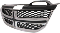 Front Grille Textured Black Shell And Insert/With Chrome Molding Without Fog Lights Direct Replacement Compatible With 2011-2020 Dodge Journey CH1200362 1SU84SZ0AC