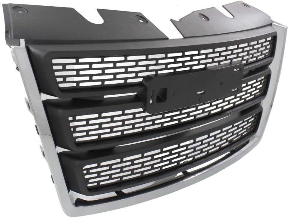 Front Grille Primed Shell And Insert Plastic Without Chrome Package Direct Replacement Compatible With 2010-2015 GMC Terrain GM1200630 22764303