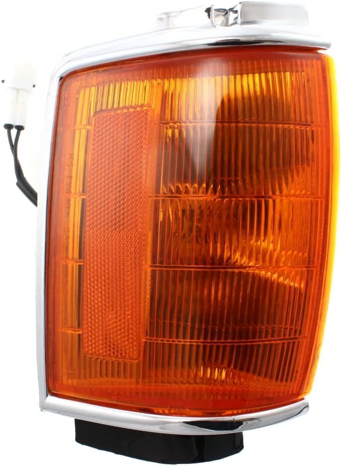 Front Corner Light Assembly With Chrome Trim Right Passenger Side Direct Replacement Compatible With 1987-1988 Toyota Pickup / 1987-1989 4Runner TO2521121 8161089168