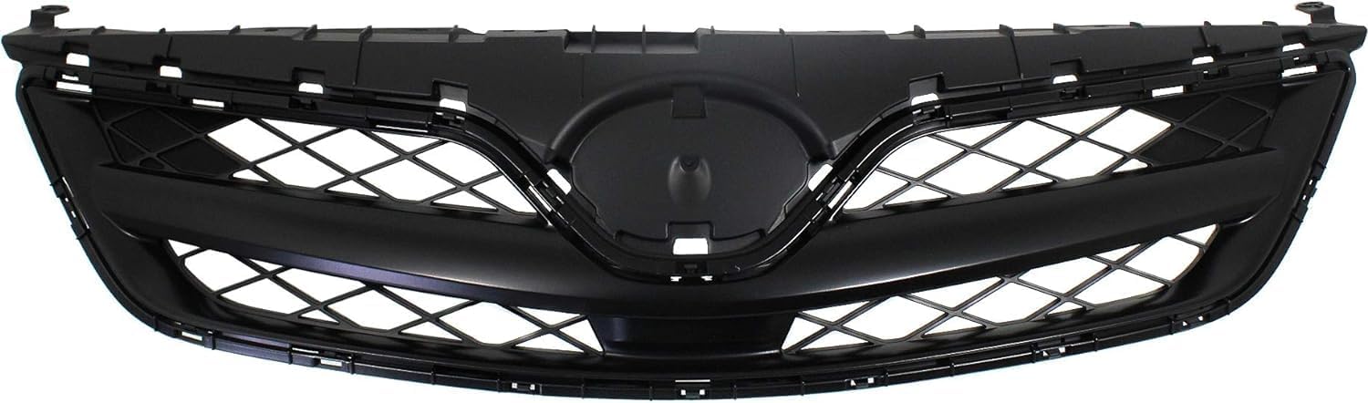 AUTOS PARTS PLUS Front Bumper Cover Primed + Upper Grille Painted Black Shell And Insert + Lower Textured Direct Replacement Compatible With 2011-2013 Toyota Corolla TO1000372 TO1036125 TO1200340