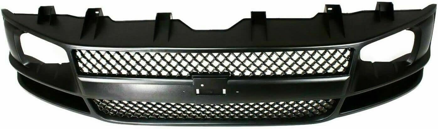 Front Grille Black Shell & Insert Direct Replacement Compatible With 2003-2017 Chevrolet Express/GMC Savana Van 1500 2500 3500 GM1200538 22816424