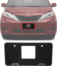 Front License Plate Bracket Textured Plastic Direct Replacement Compatible with 2011-2017 Toyota Sienna TO1068119 7510108010