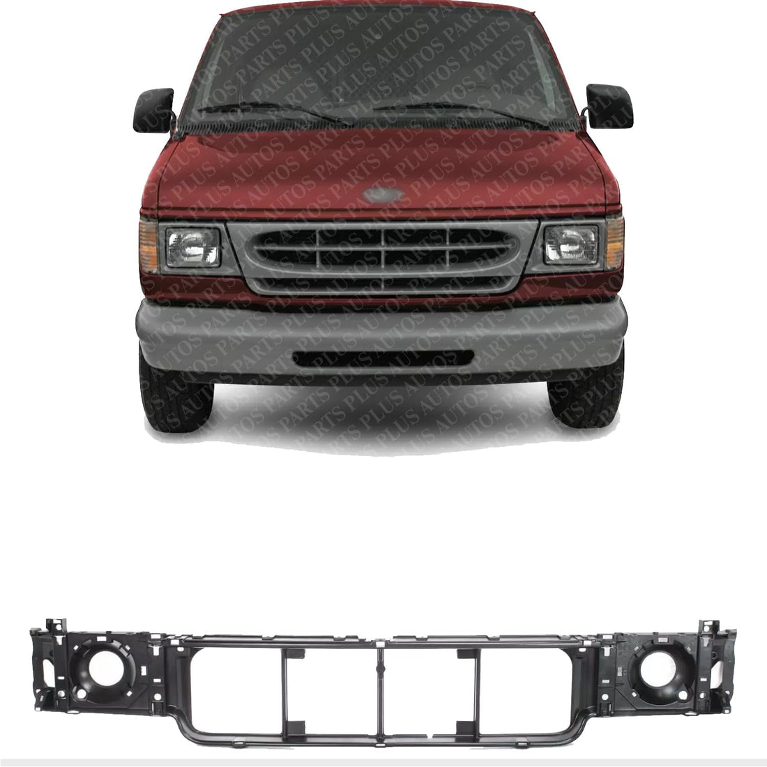 Front Header Panel ABS Plastic Direct Replacement Compatible With 1997-2007 Ford Econoline Van FO1221114 F7UZ8A284AA