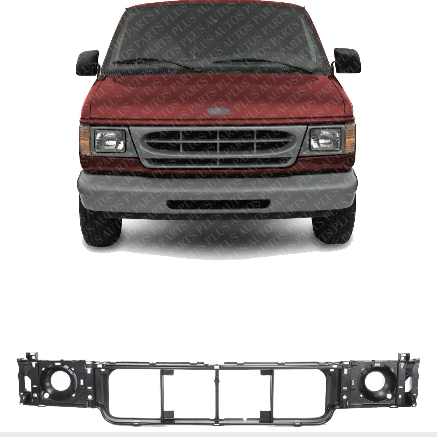 Front Header Panel ABS Plastic Direct Replacement Compatible With 1997-2007 Ford Econoline Van FO1221114 F7UZ8A284AA