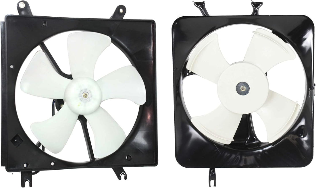 Set Of 2 Front Radiator Cooling & A/C Condenser Fan Direct Replacement Compatible With 1994-2001 Acura Integra AC3115101 AC3113101 19015P72003 38615P72000