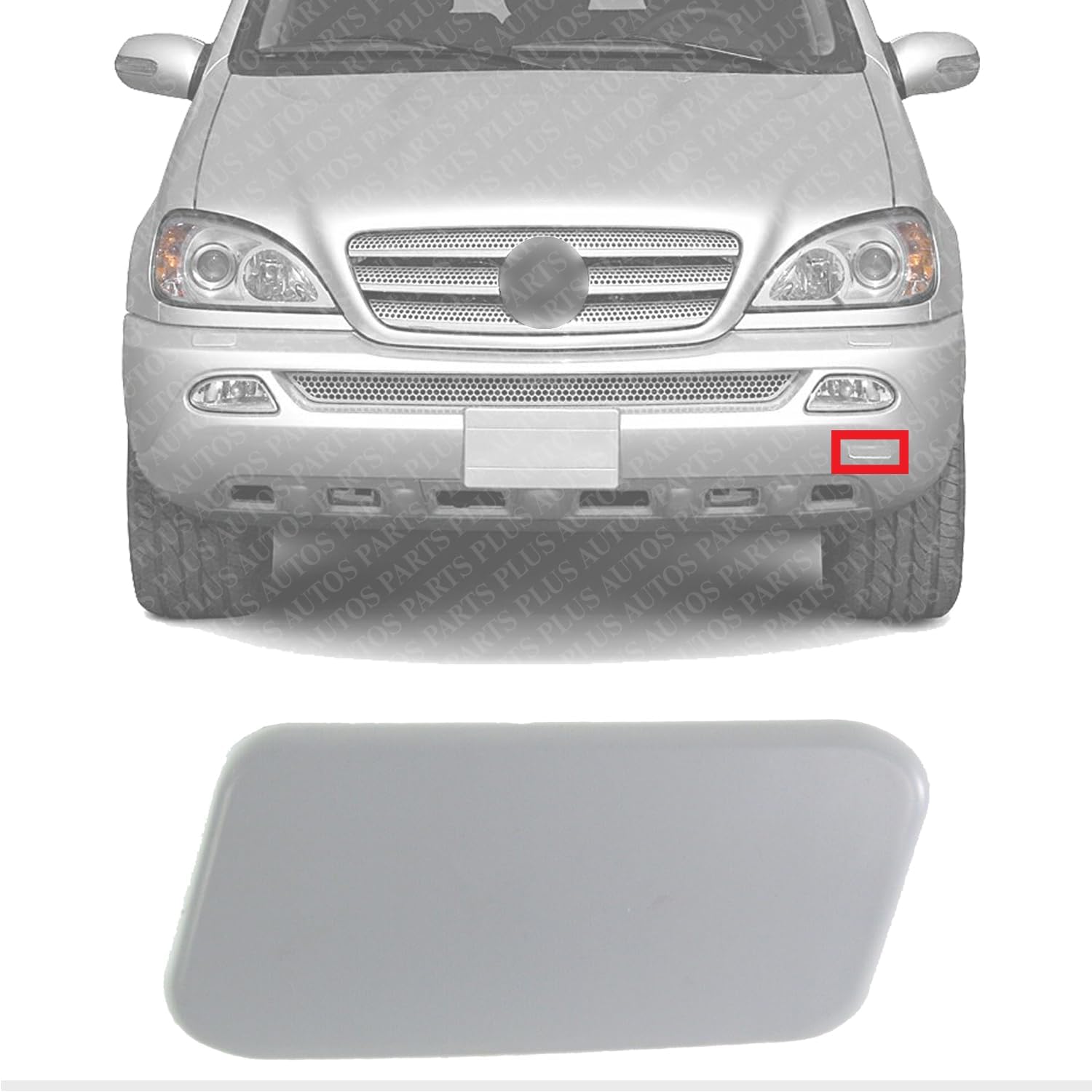 Headlight Washer Cover Primed Left Driver Side Direct Replacement Compatible With 1998-2005 Mercedes Benz ML-Class MB1048104 1638600108