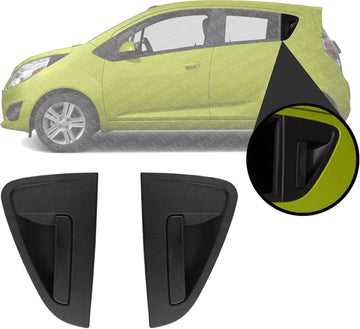 Set of 2 Rear Exterior Door Handles Textured Plastic Right Passenger & Left Driver Side Direct Replacement Compatible with 2013-2015 Chevrolet Spark 95987921 95987920