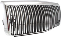 Front Grille Assembly Chrome Shell And Insert Plastic With Emblem Provision Direct Replacement Compatible With 1995-1997 Lincoln Town Car FO1200333 F5VY8200A