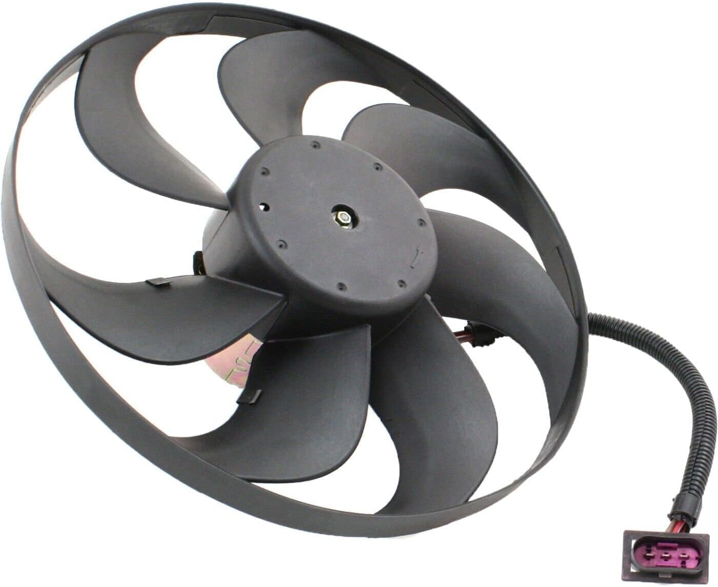 Front Radiator Cooling Fan Assembly Direct Replacement Compatible With 1999-2006 Volkswagen Golf / 1999-2005 Jetta / 2000-2006 Audi TT Quattro VW3117105 6X0959455F