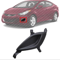 Front Fog Light Cover Textured Left Driver Side Direct Replacement Compatible With 2011-2013 Hyundai Elantra HY1038112 865633Y000