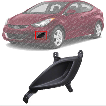 Front Fog Light Cover Textured Left Driver Side Direct Replacement Compatible With 2011-2013 Hyundai Elantra HY1038112 865633Y000
