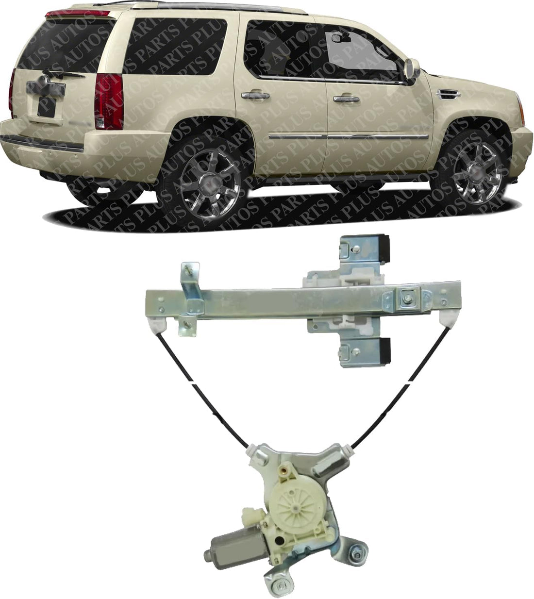 Rear Power Window Regulator Right Passenger Side Direct Replacement Compatible with 2007-2014 Cadillac Escalade/Chevrolet Tahoe/GMC Yukon GM1550144 23227001 25885883