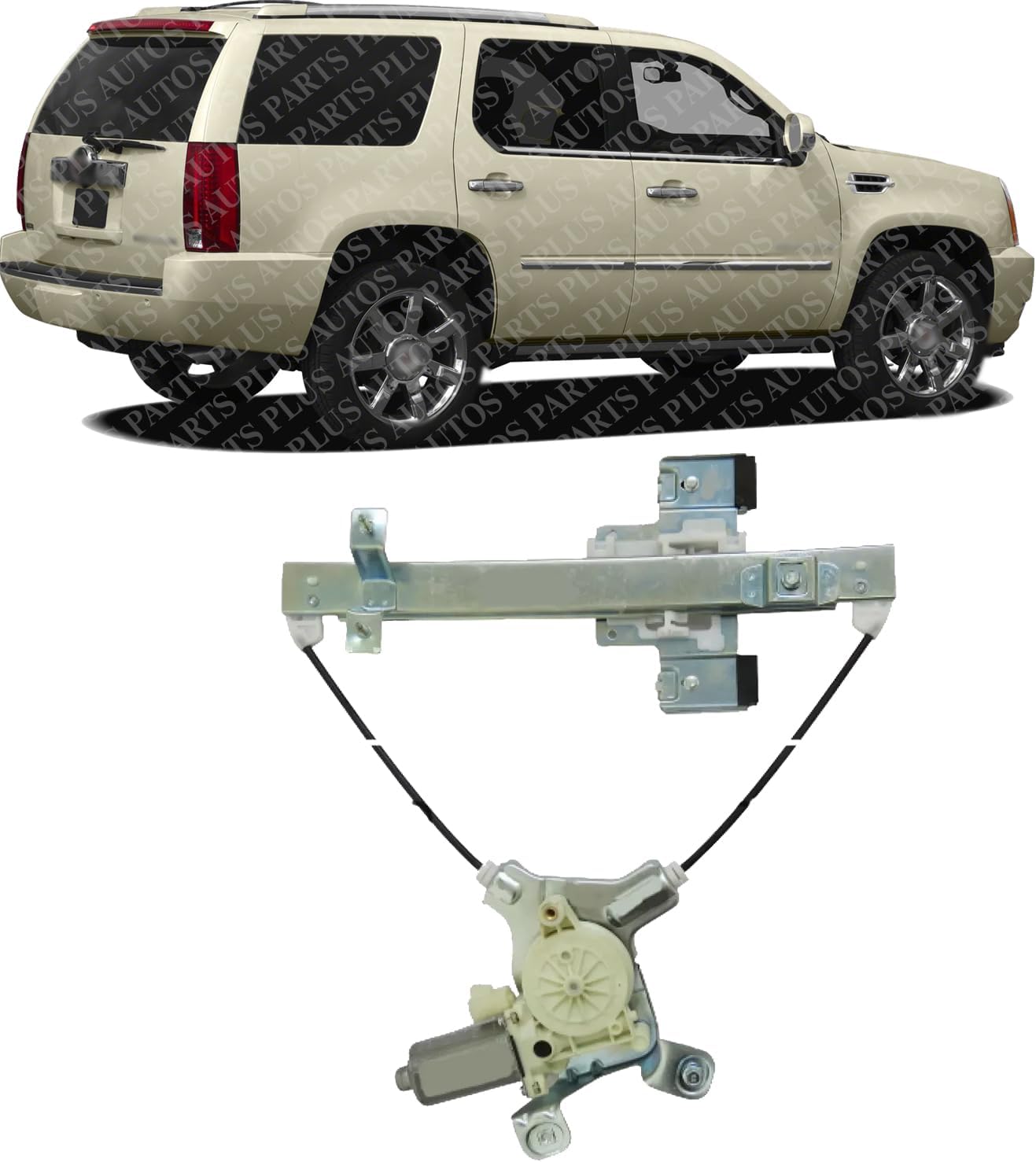 Rear Power Window Regulator Right Passenger Side Direct Replacement Compatible with 2007-2014 Cadillac Escalade/Chevrolet Tahoe/GMC Yukon GM1550144 23227001 25885883